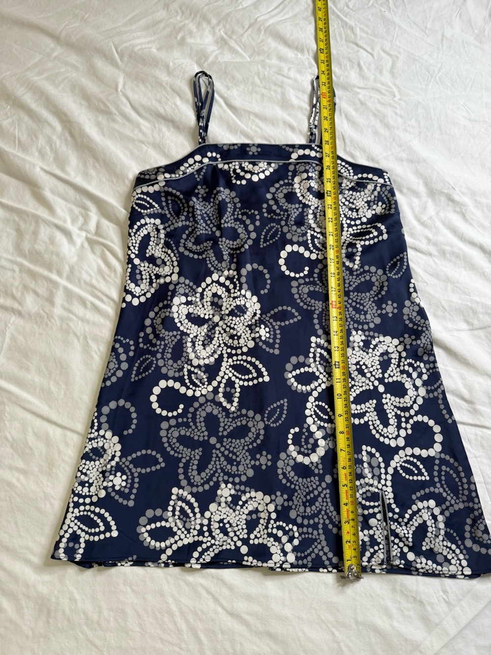 Cabernet Satin Floral Chemise Nightgown Slip Dress Blue M Y2K - Picture 10 of 10